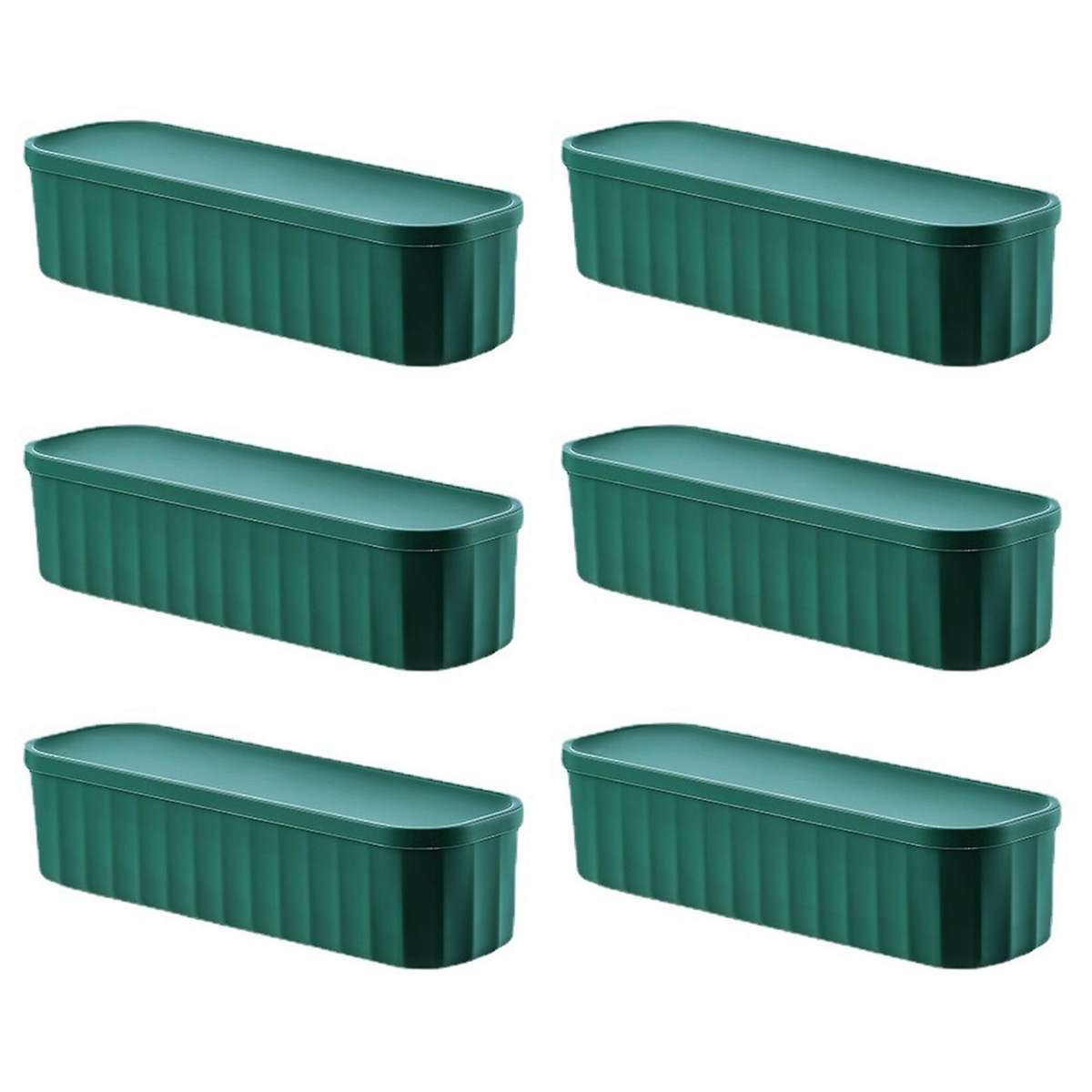 6 Storage Case Drawer Organizers with Cover for Handkerchiefs Green