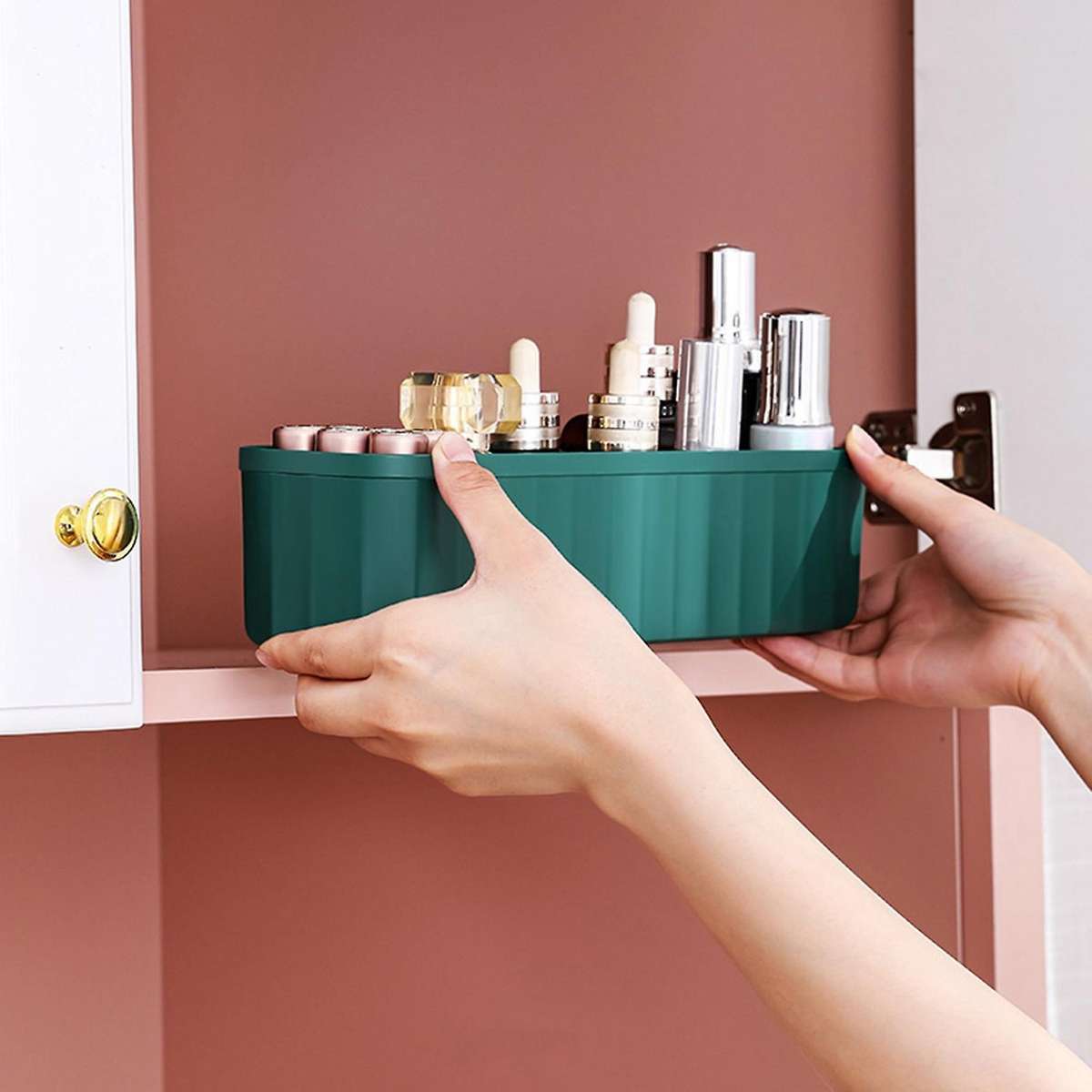 6 Storage Case Drawer Organizers with Cover for Handkerchiefs Green