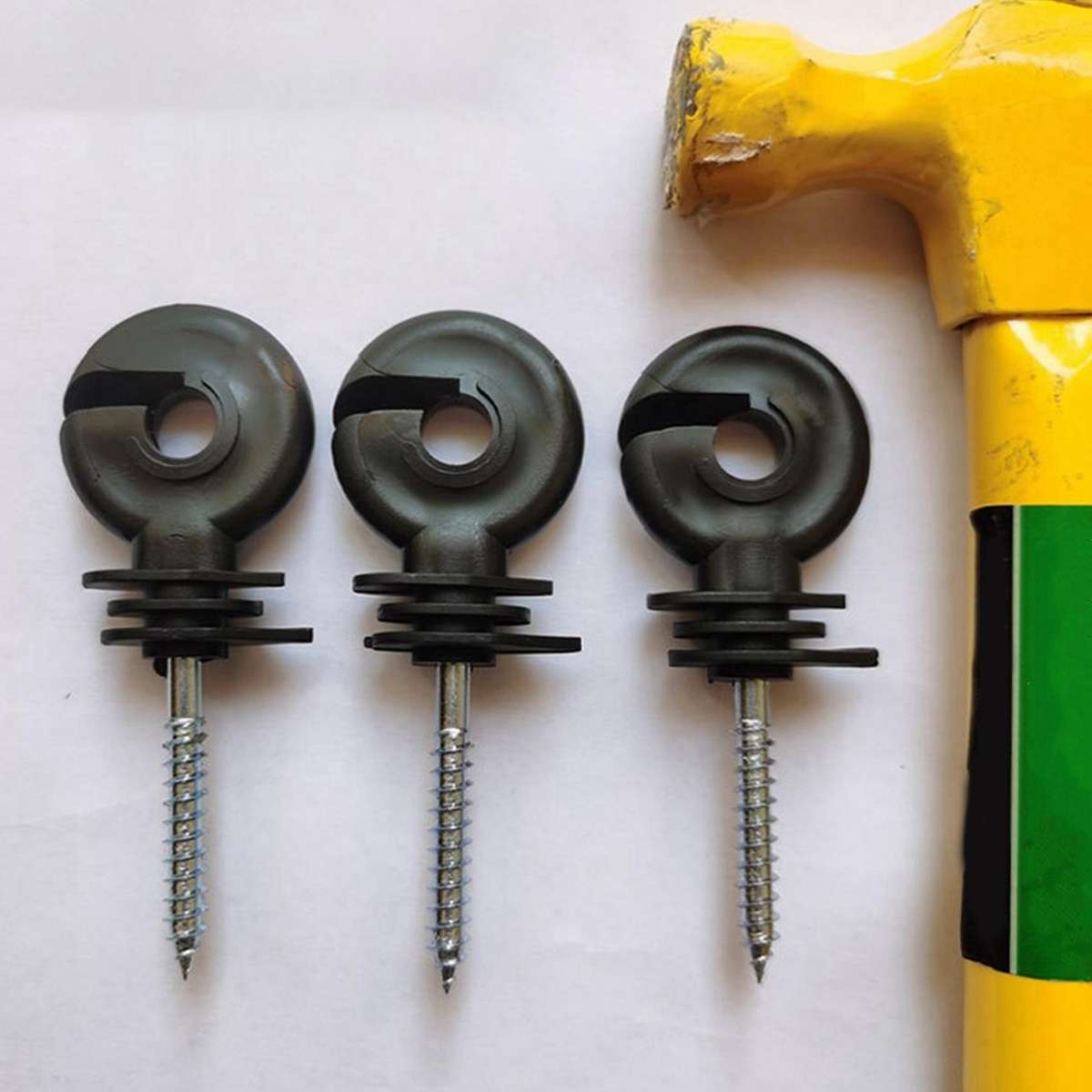 100pcs Electric Fence Wooden Post Claw Insulator Nail (black)