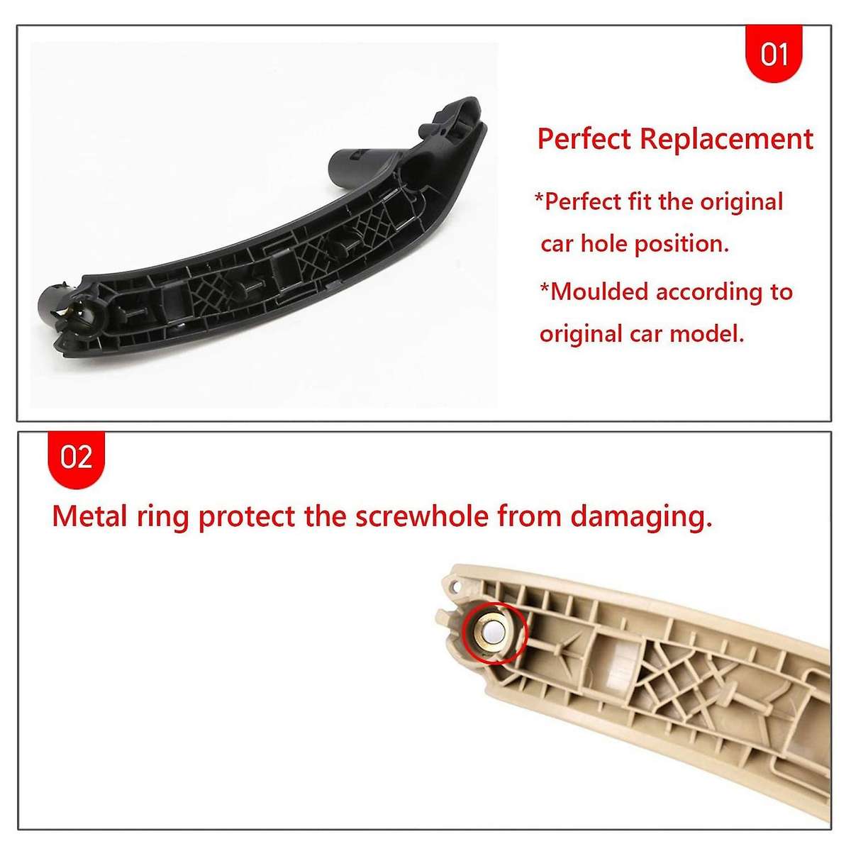 4pcs/set Car Inner Door Handle Pull Trim Bowl For-bmw Black