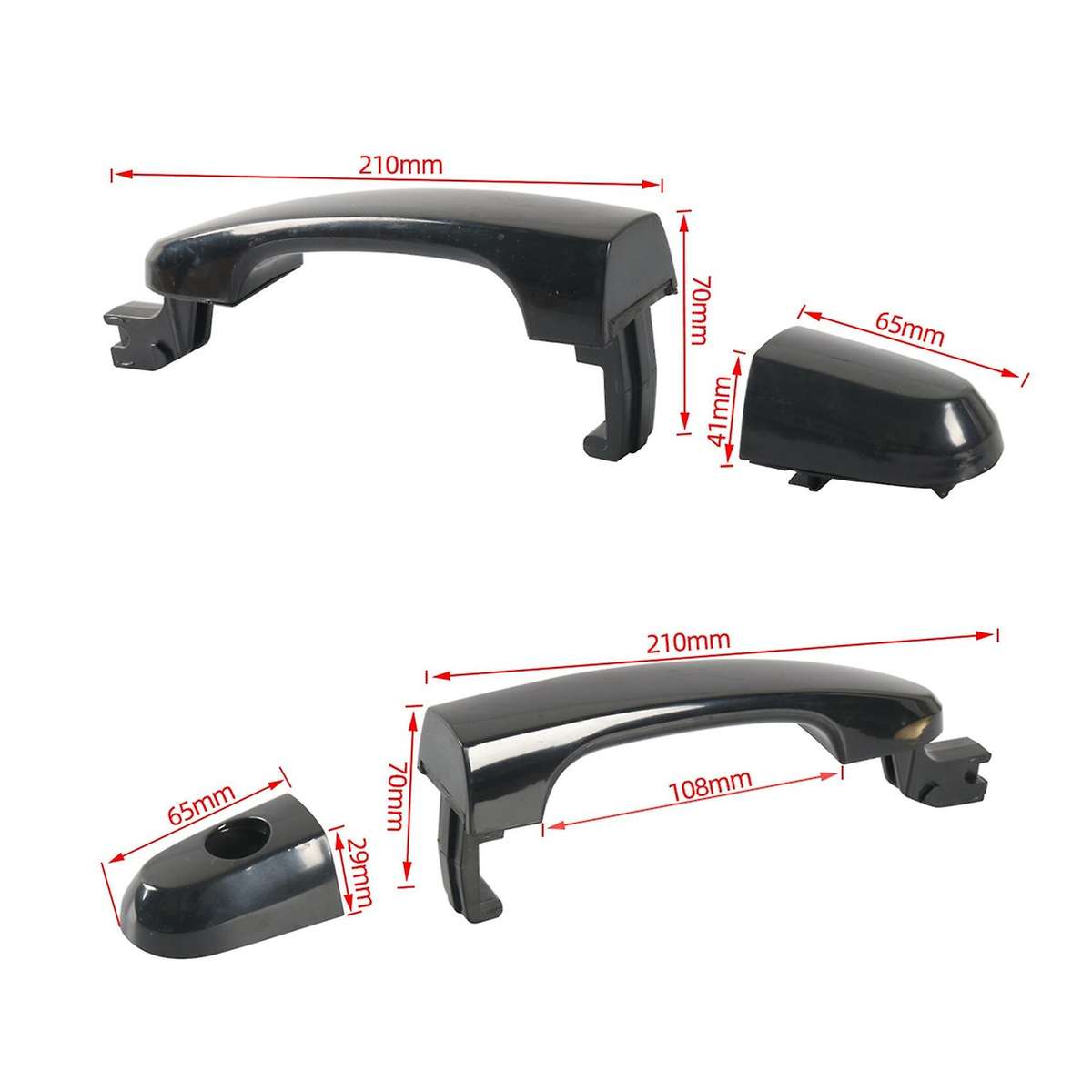 1 Set Of 4-door Exterior Handle, Front and Rear, Left and Right