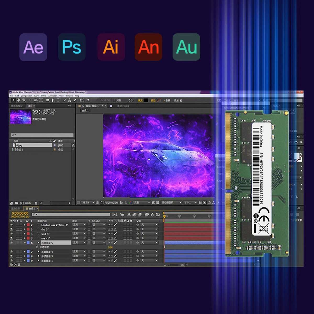 8gb Ddr4 Laptop Ram Memory Sodimm 2400mhz 260pin 1.2v for Intel Amd