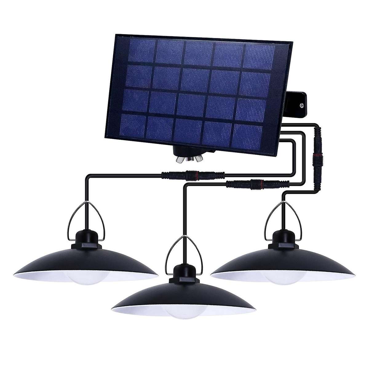 Solar Light Portable Camping Lamp Outdoor Three Heads Warm White 25w