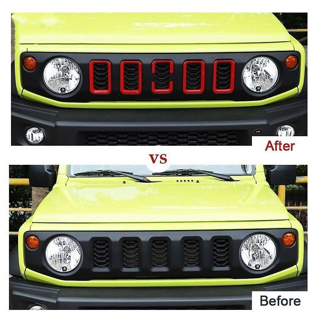 Car Front Grill Grille Cover for Suzuki Jimny 2019 2020 2021,red 6pcs