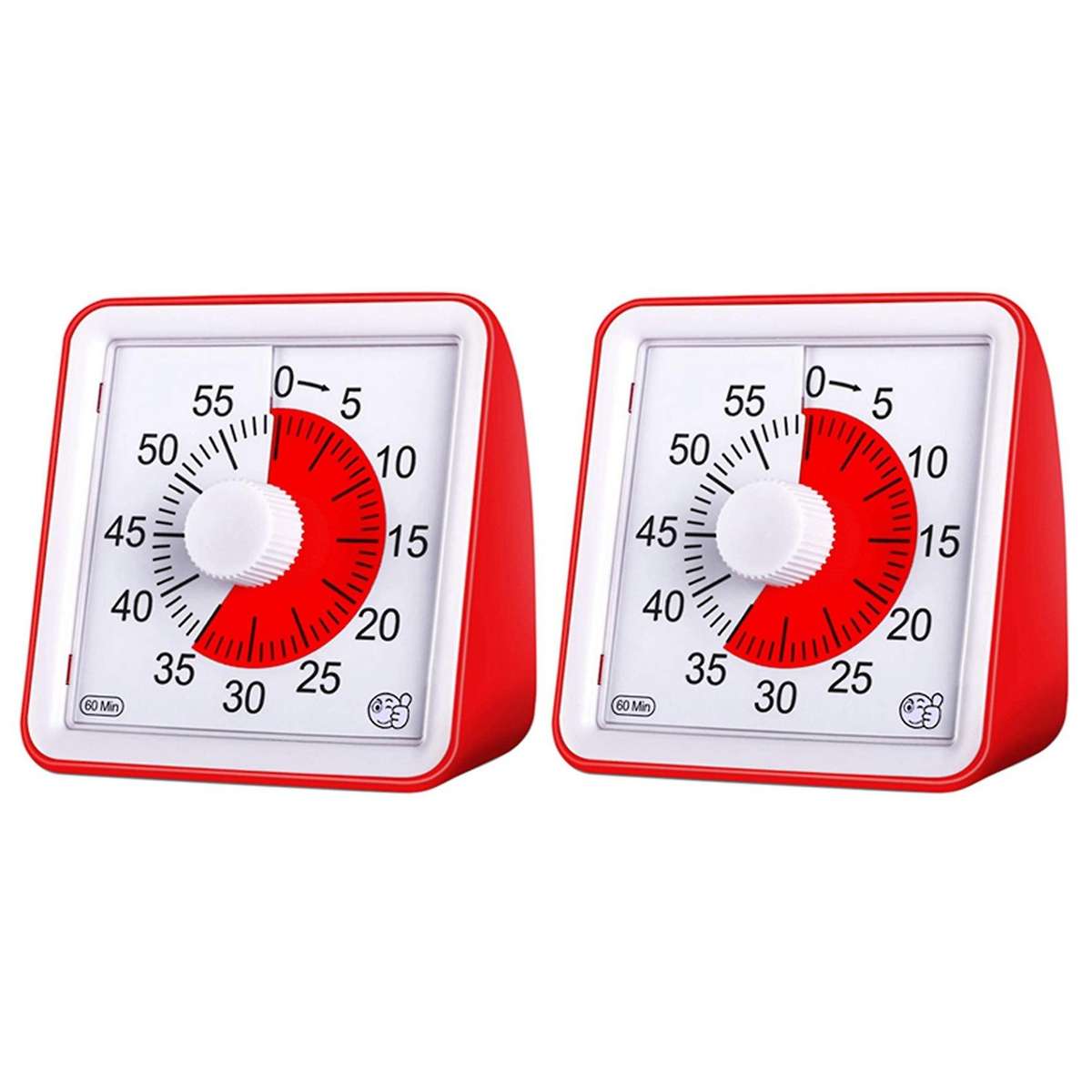 60 Minute Kids Timer,3 Inch Silent Visual Analog Timer for Kids,red