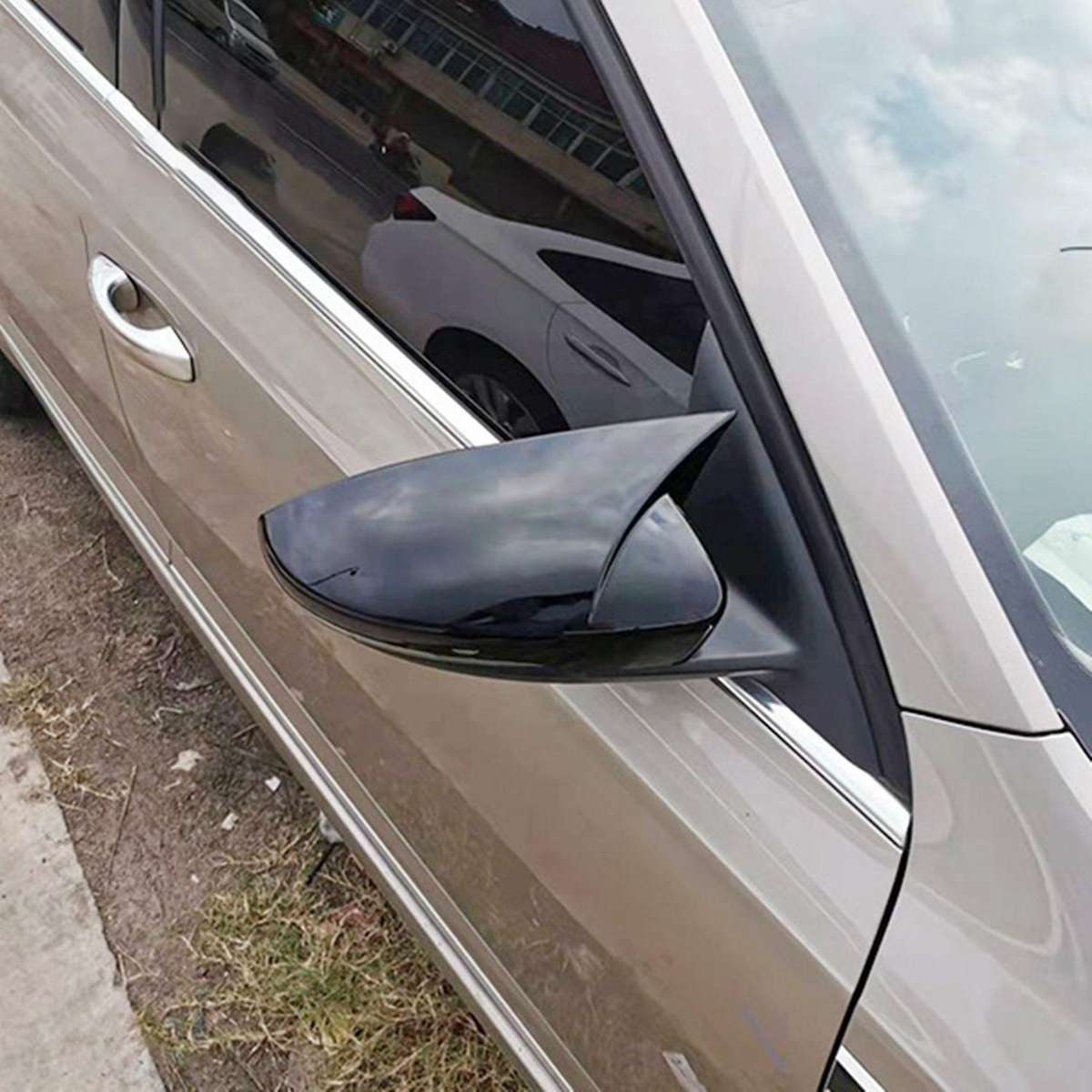 Car Rearview Mirror Cover Horn Style for Skoda Octavia 2015-2021