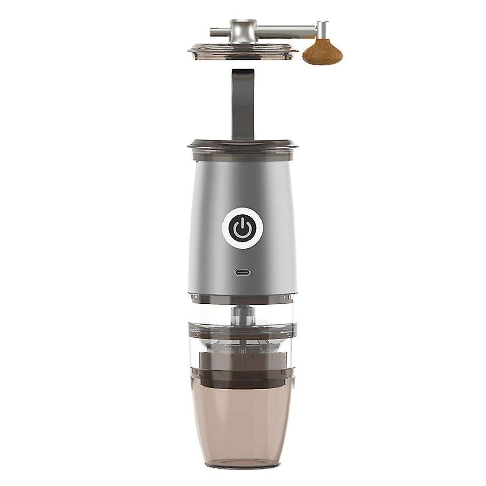 Portable Burr Coffee Grinder, 2 In 1 Manual Electric Coffee ,grey