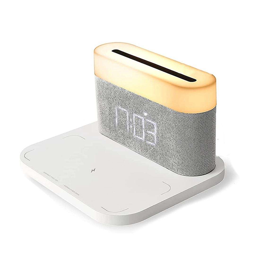 10w Qi Charging Alarm Clock Led Light Adjustable Touch Three Colors