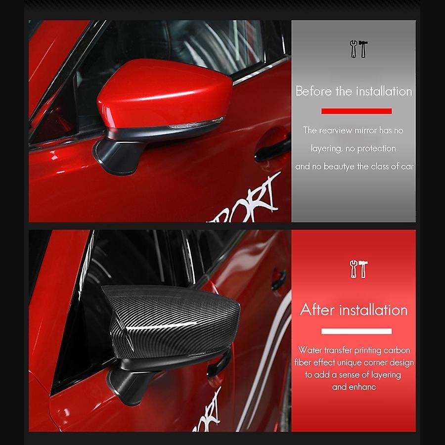 Carbon Fiber Rear View Mirror Case Cover for Mazda 3 Axela 2014-2016