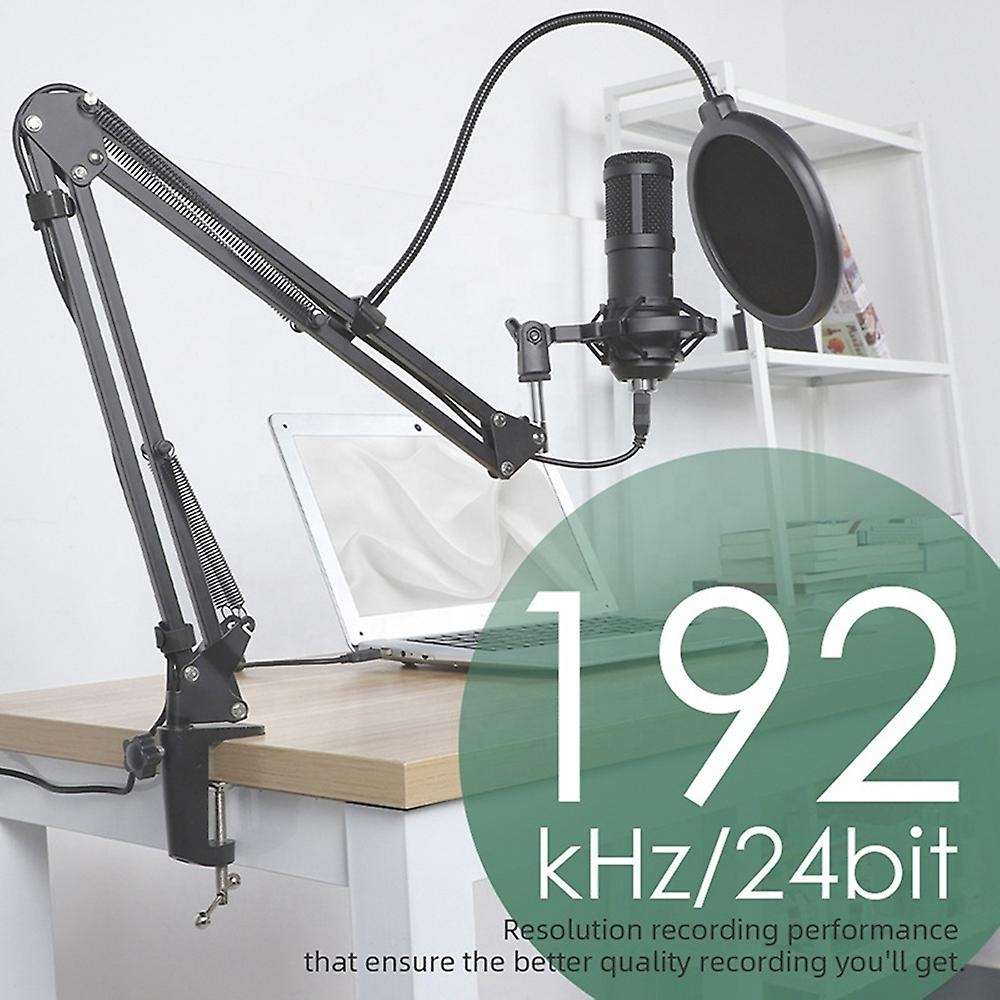 Usb Microphone, 192khz Studio Cardioid Condenser Mic, for Recording