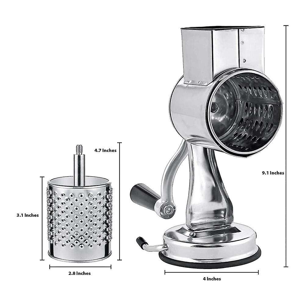 Stainless Steel Cheese Grater, Rotary Chopper, Shredder 5 Blades