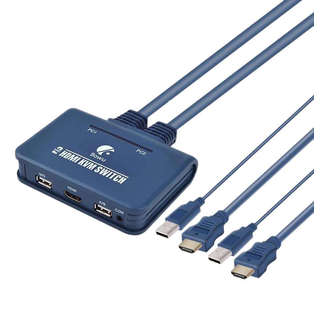 2 Port Usb Hdmi-compatible Kvm Switch for Dual Monitor Switch