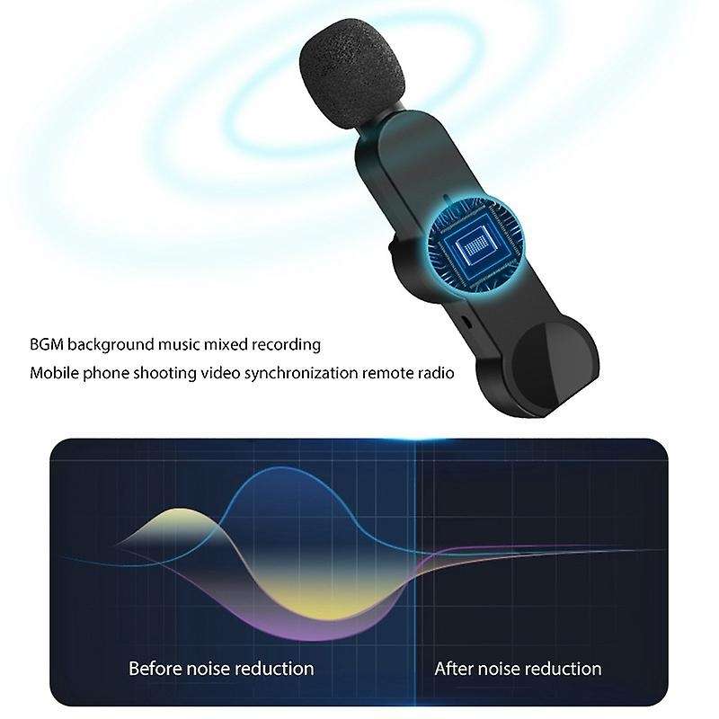 Portable Type-c Wireless Lavalier Microphone Noise Reduction Mic