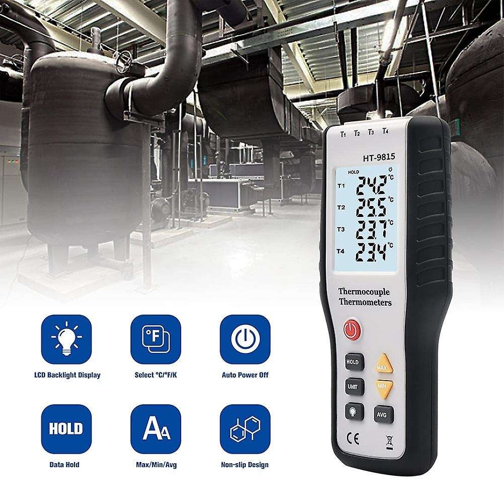 Digital Thermocouple Thermometer Ht-9815 4 Channel Type K with Screen