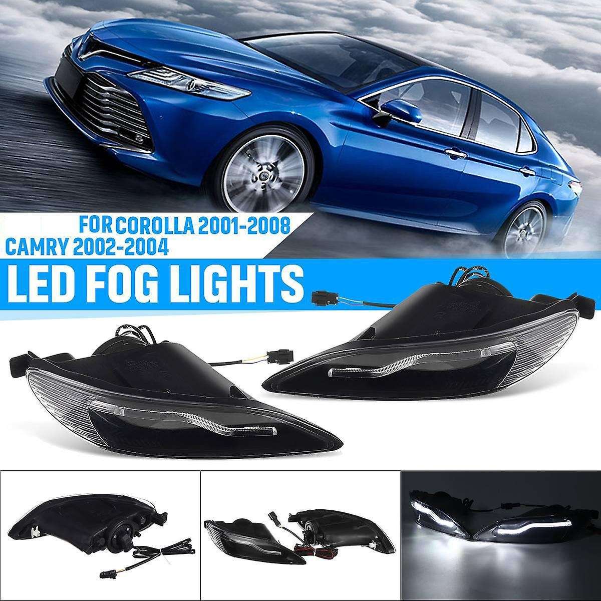 1 Pair Front Led Fog Light Lamps for Toyota Corolla