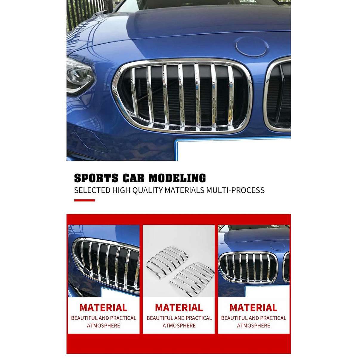 2pcs Car Style Front Kidney Double Slat Grill Grille For-bmw 1 Series