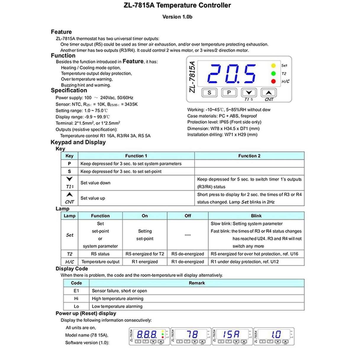 Lilytech 4x Zl-7815a, Thermostat for Incubator, Incubator Controller