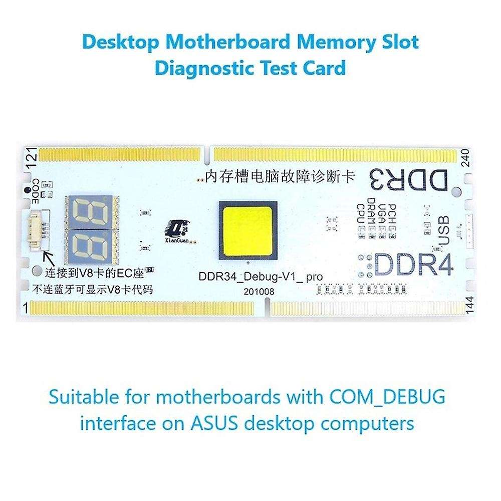Laptop Ddr3/ddr4 Diagnostic Analyzer Test Card with Led Tester Card
