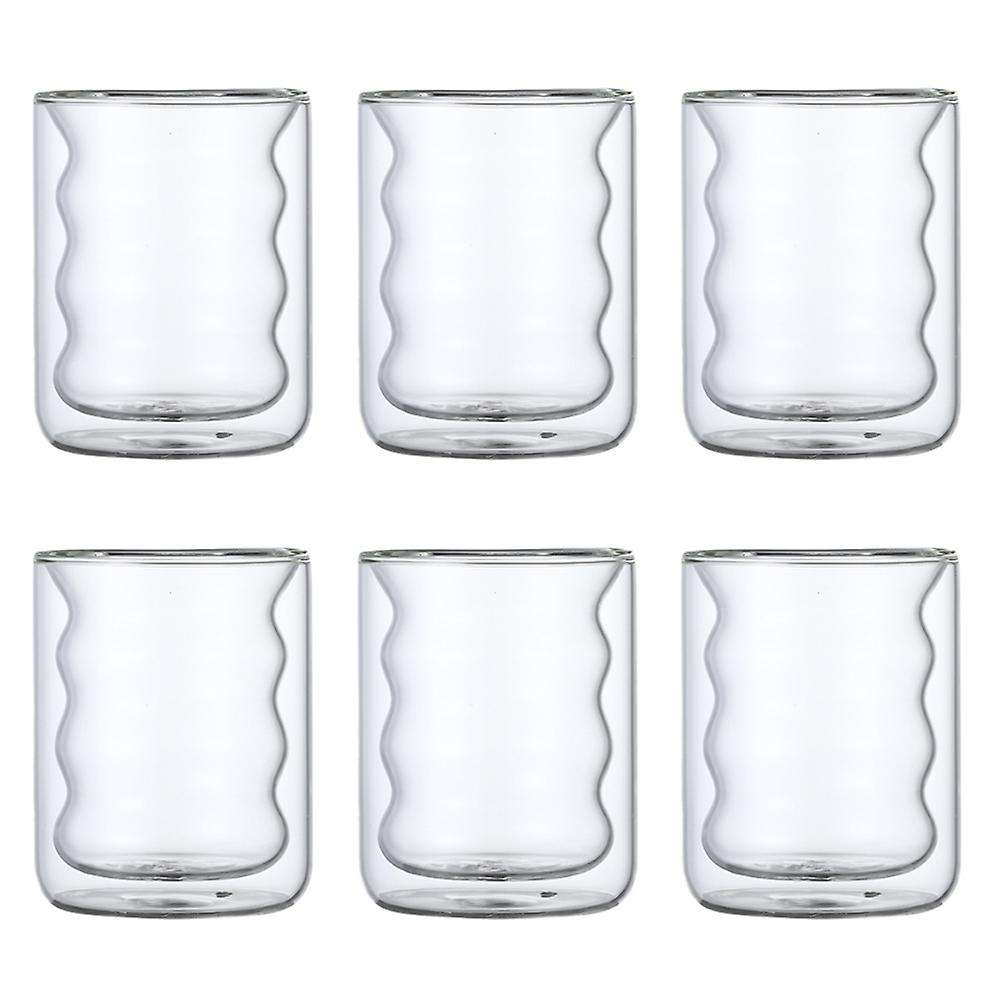 6pcs 250ml High Borosilicate Glass Cup Transparent Coffee Cup