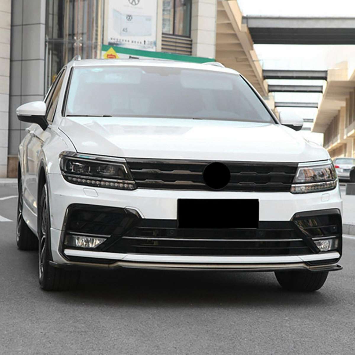 For Tiguan Mk2 Glossy Black Front Bumper Mesh Center Grille Strips