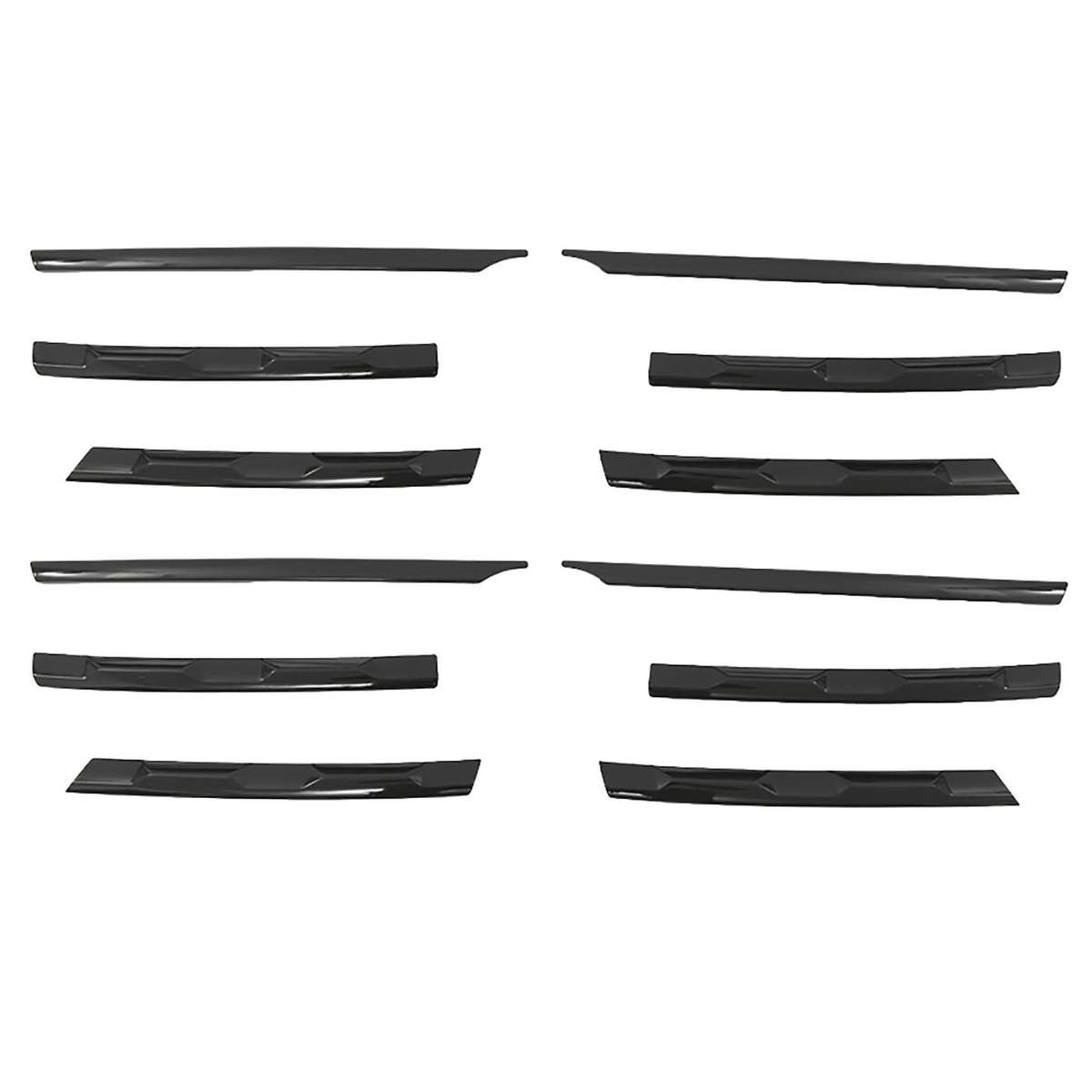 For Tiguan Mk2 Glossy Black Front Bumper Mesh Center Grille Strips