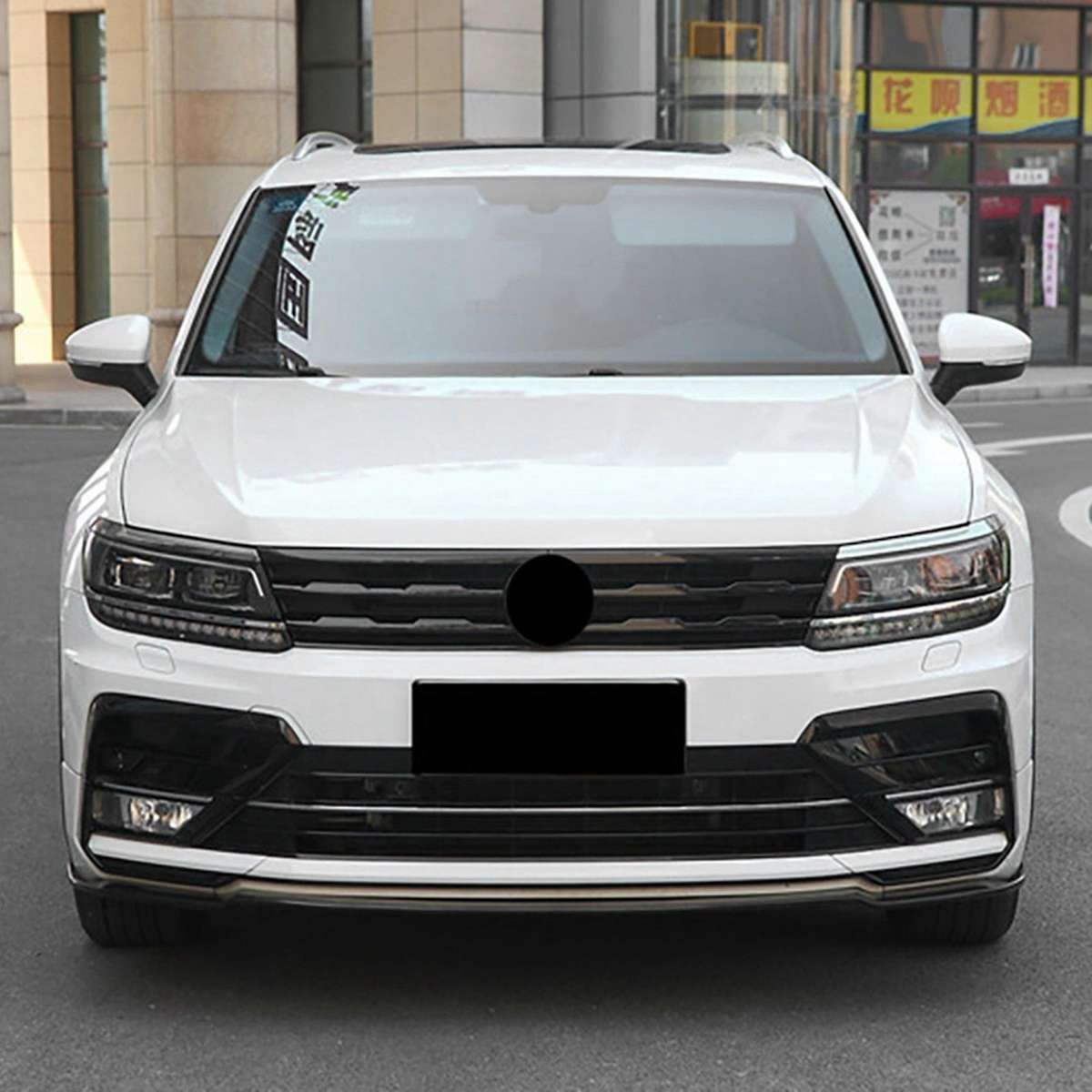 For Tiguan Mk2 Glossy Black Front Bumper Mesh Center Grille Strips