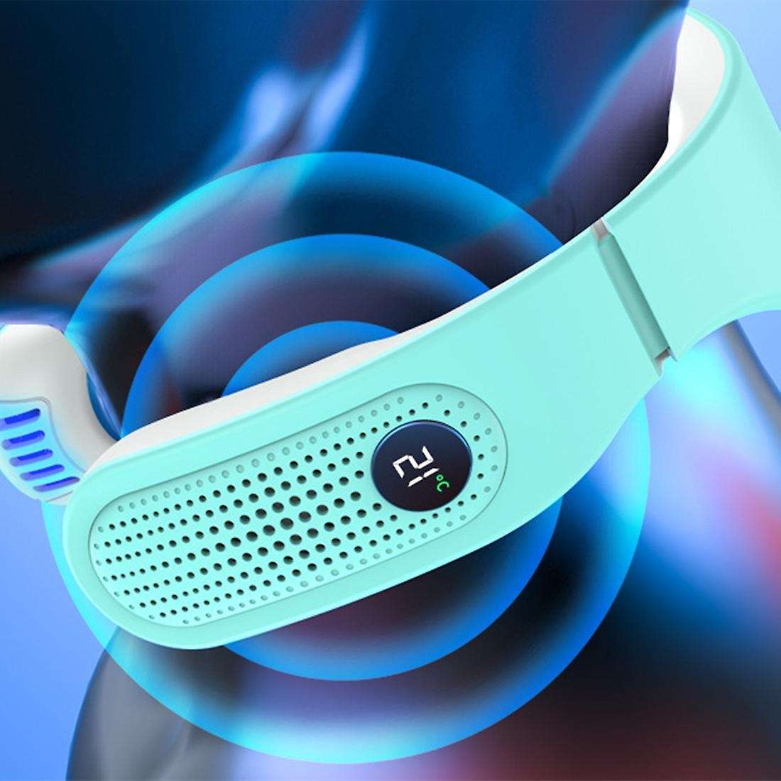 Portable Air Conditioner Neck Fan, Wearable, for Travel, Office Pink