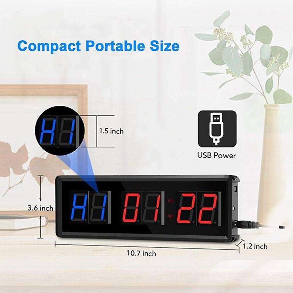 Gym Timer,led Interval Timer,digits Down/up Clock Stopwatch for Home