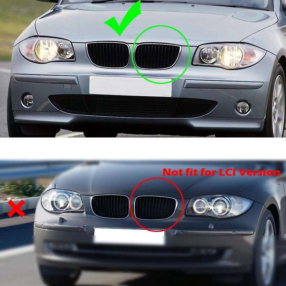 Car Glossy Black Front Hood Kidney Grill For-bmw 1 Series E81 E87