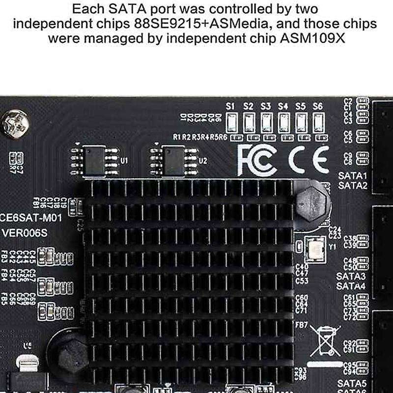 88se9215 Chip 6 Ports Sata 3.0 to Pcie Expansion Card Pci Express