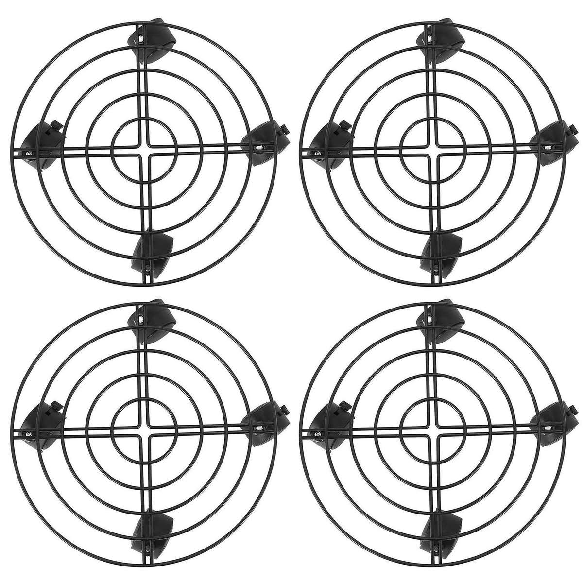 Metal Plant Flower Pot Stand Trolley On Wheels Home Tools (4-pack)