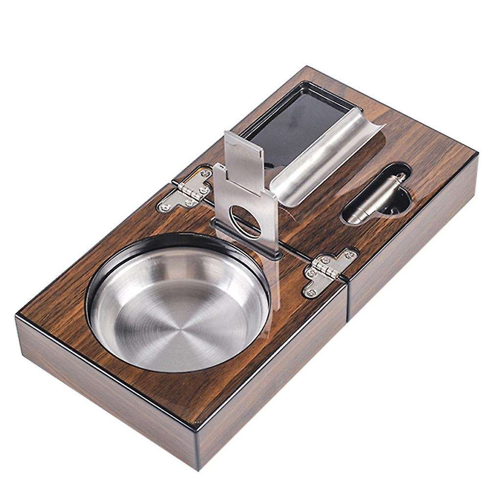 Cigar Ashtray Include Cigar Cutter Holder and Hole Opener Cigar Case