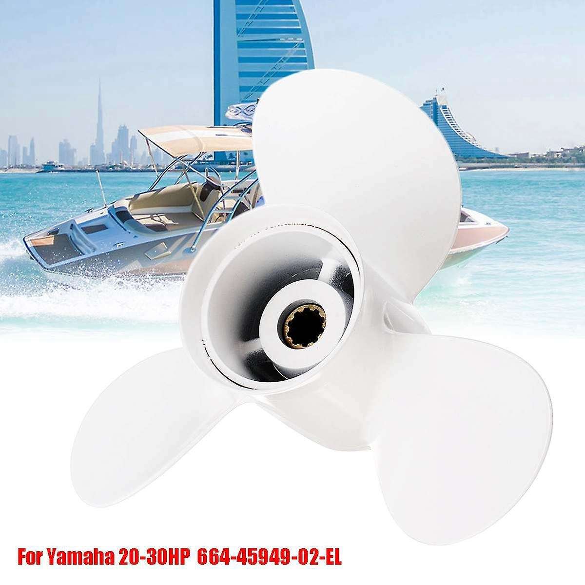 664-45949-02-el Marine Boat Outboard Propeller 9 7/8 X 13 White
