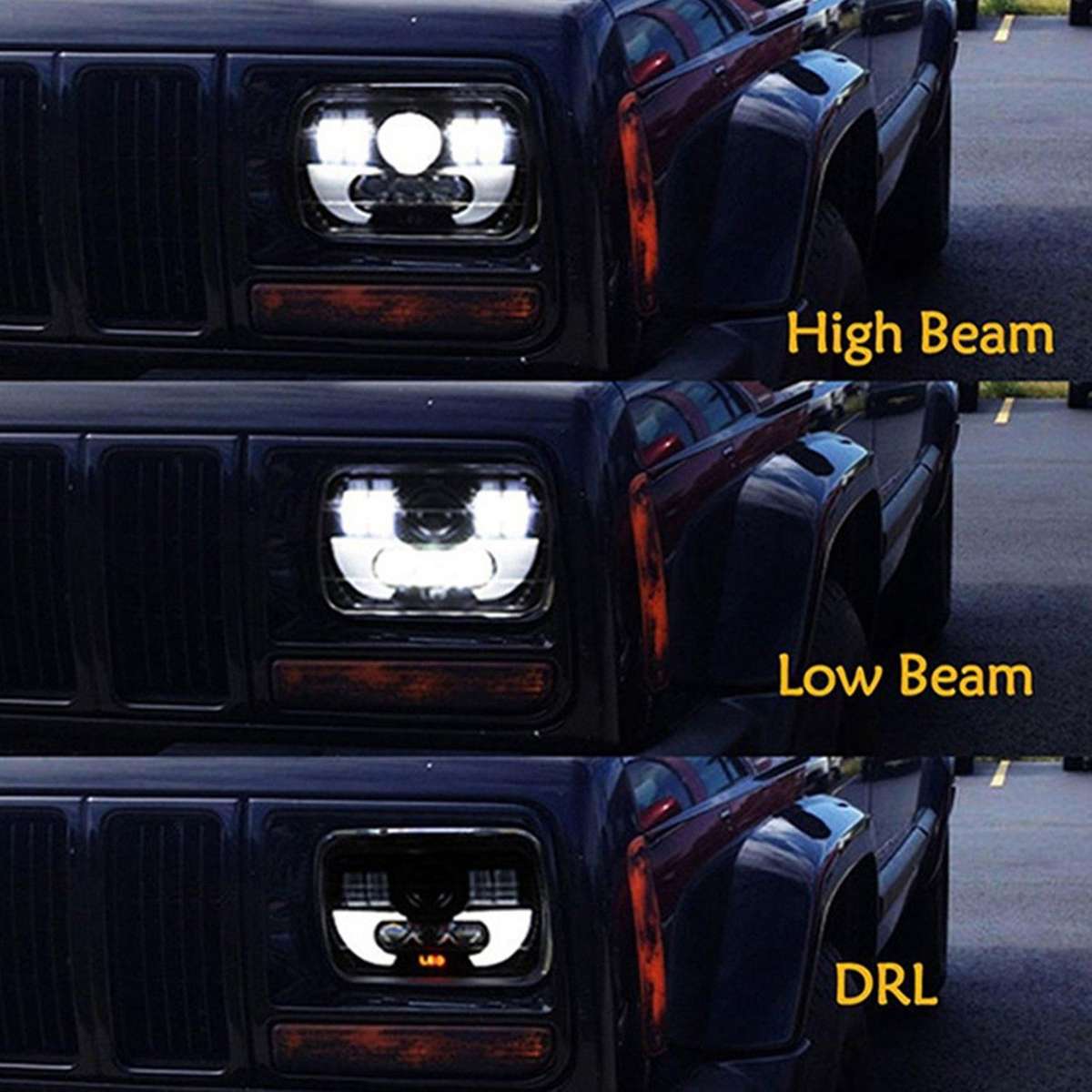 5x7 Inch Square 7 Inch Led Headlight for Suzuki Samurai Jeep Wrangler