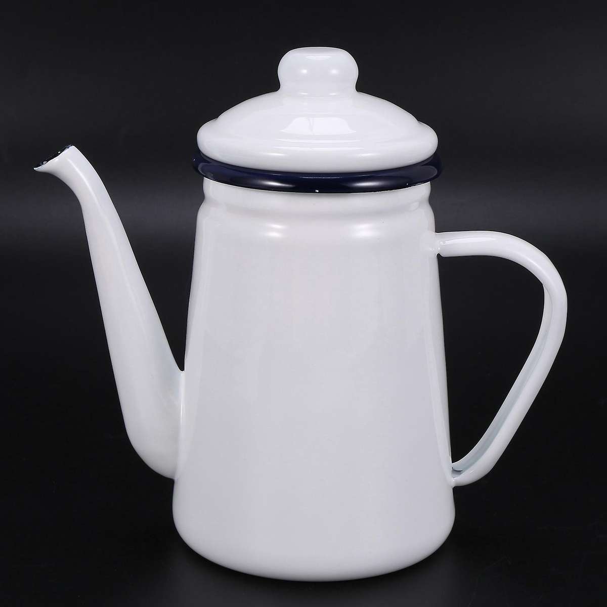 1.1l Enamel Coffee Pot for Gas Stove and Induction Cooker White