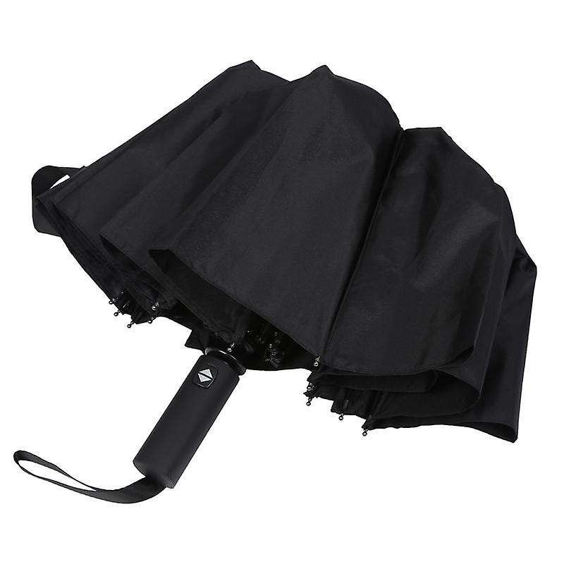 3x 12 Ribs Windproof Travel Umbrella with Ptfe Canopy(black)