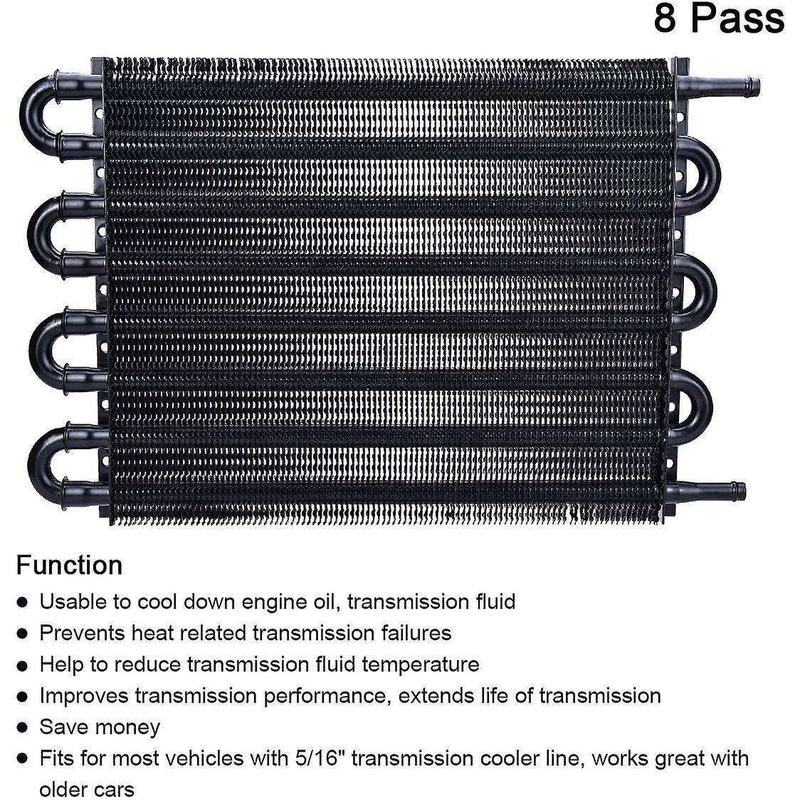 Condenser 8 Pass Tube and Fin Transmission Cooler 5/16inch Oil Cooler