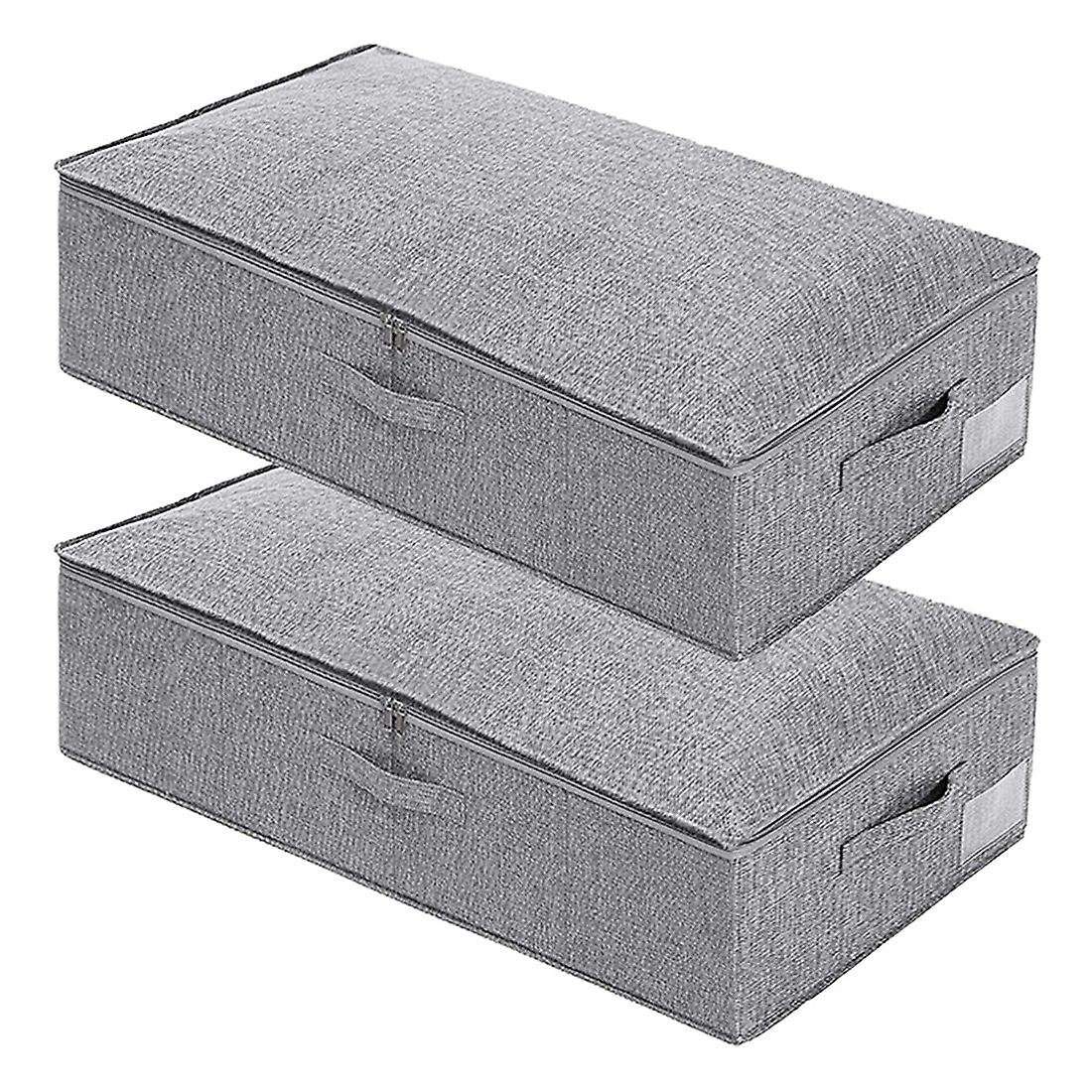 2 Pcs Clothing Storage Bag with Handles,large-capacity Foldable,gray