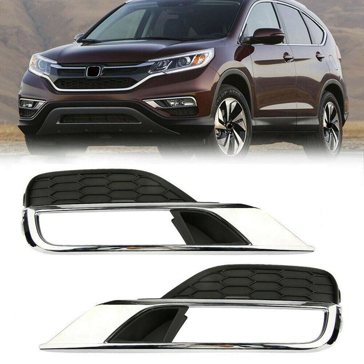 4pcs Front Bumper Fog Light Cover Trim Left+right for Honda Cr-v Crv