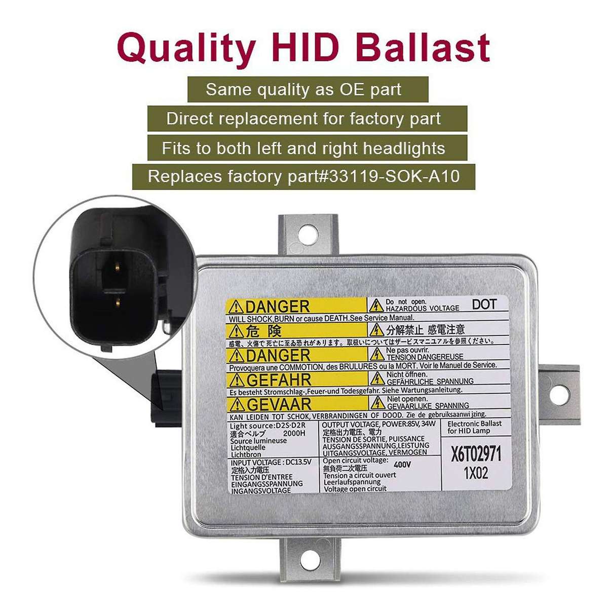 3119-s0k-a10 Xenon Hid Headlight Ballast for Honda S2000 Accord Mazda