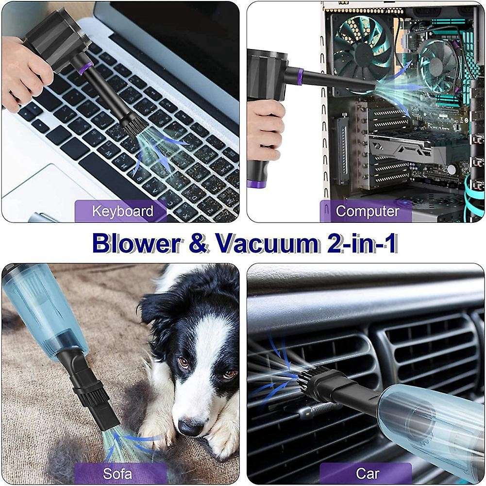 Compressed Air Duster 2-in-1 Vacuum,10000mah Rechargeable, 60000rpm