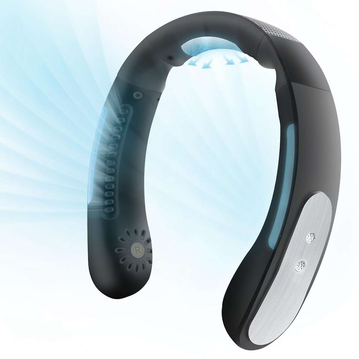 Portable Air Conditioner Neck Fan, Wearable,for Home,office Black