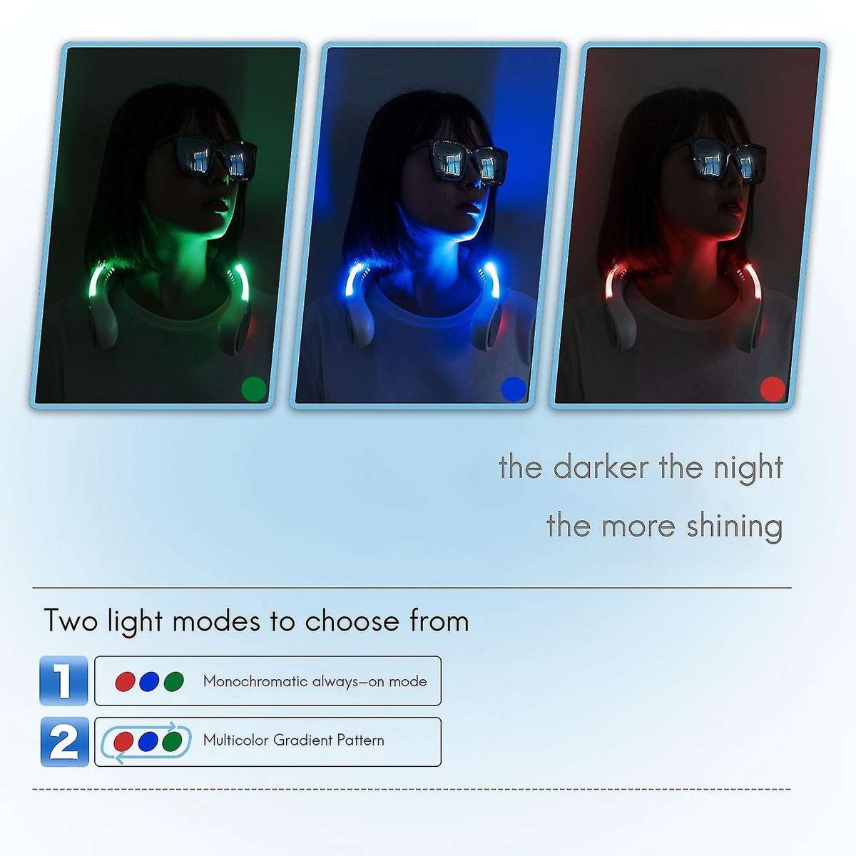 Portable Air Conditioner Neck Fan, Wearable,for Home,office Black