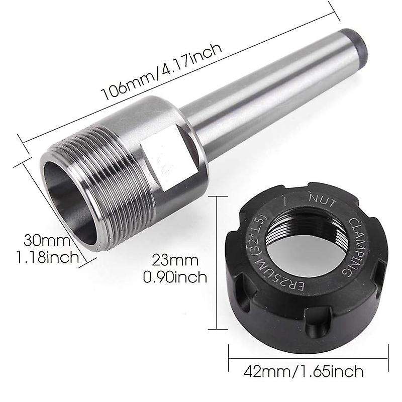 Er25 Collet Set Chuck with Mt2 Er25 M10 Motor Extension Rod