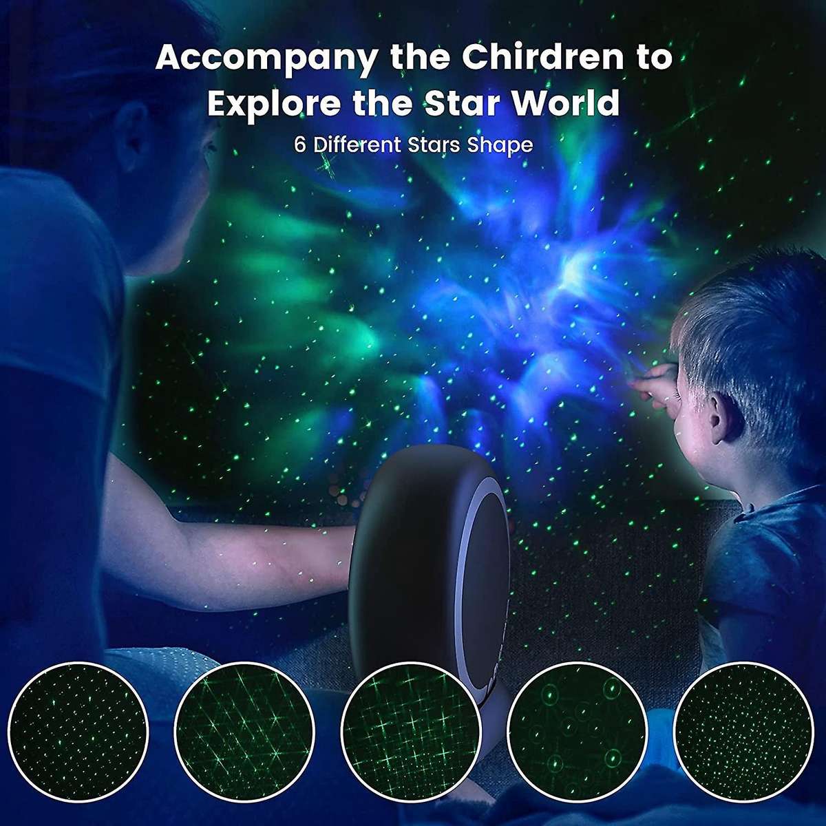 Led Light, Star Projector with Nebula, Remote Control and Bluetooth