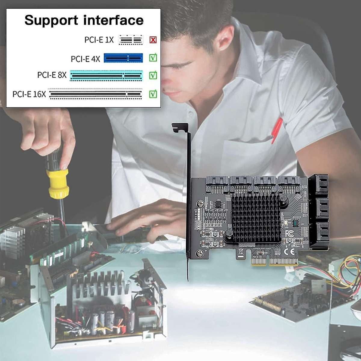 Pcie to Sata Expansion Card, Sata Pci Express Serial Adapter Card