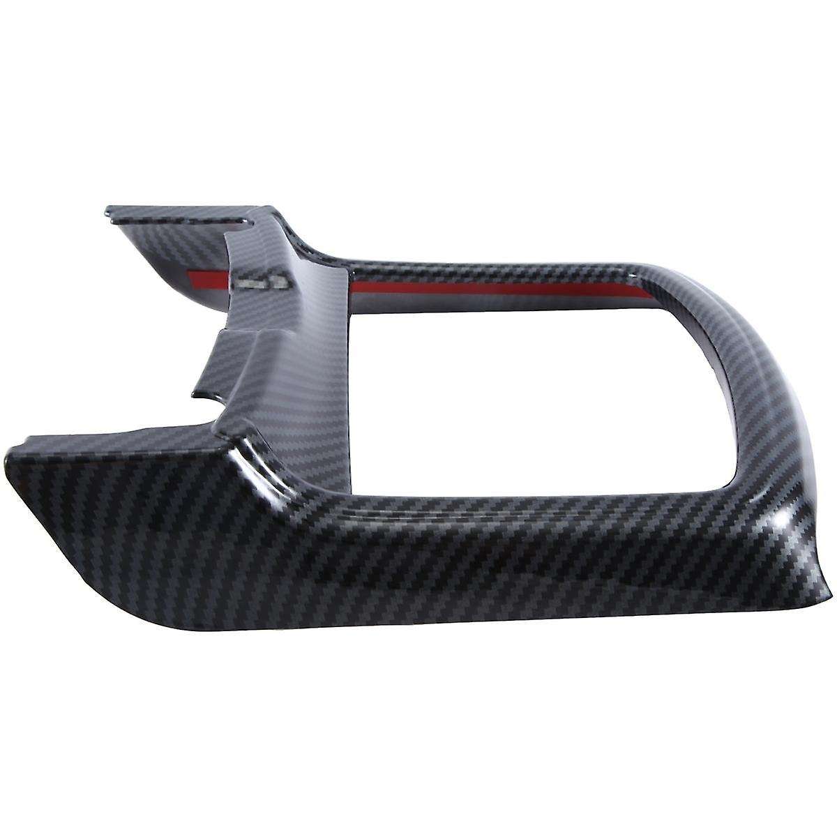 Car Interior Modification Front Drain Cup Frame Cup Holder Decorative Cover Black Carbon Pattern Fo