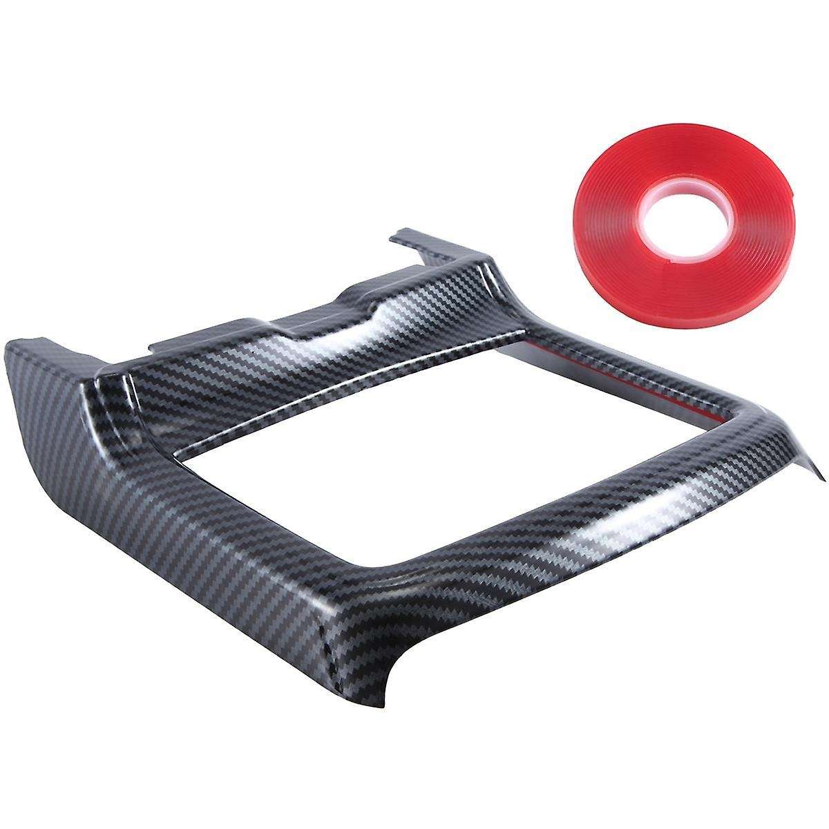 Car Interior Modification Front Drain Cup Frame Cup Holder Decorative Cover Black Carbon Pattern Fo