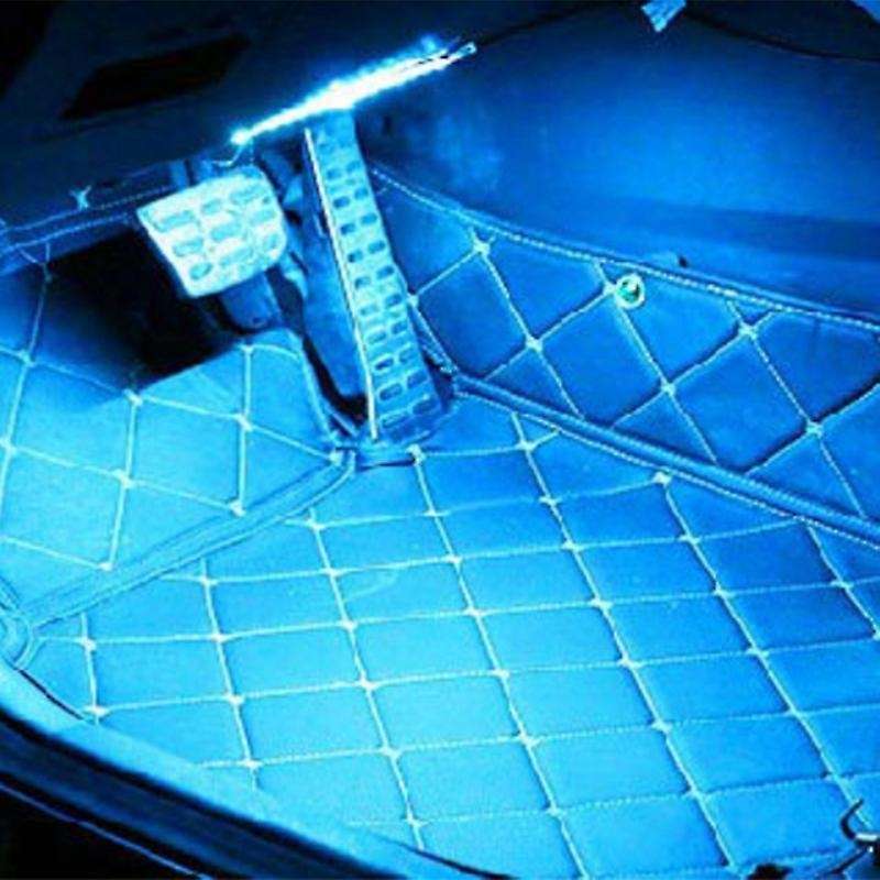 Car Led Colorful Indoor Atmosphere Lights 12Smd Dragged Four Sound Remote Control Car Foot Lights Rb