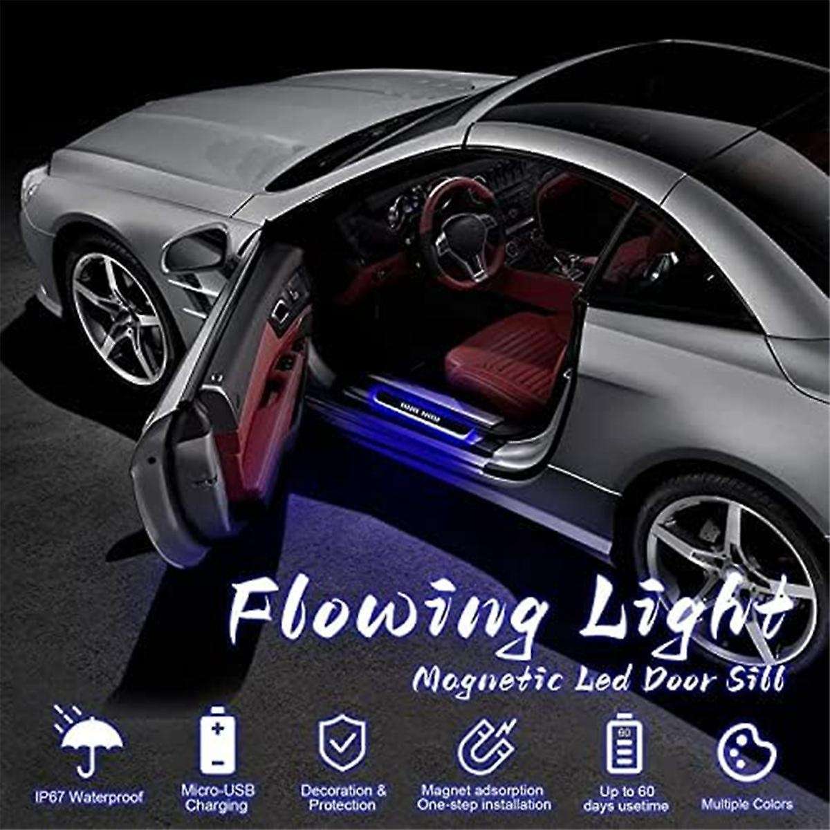 Car LED Door Pedal Light, Car LED Door Sill Light, Car Automatic Sensor Wireless Door Light, Front+R